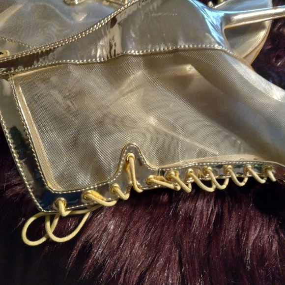 Gold Sheer Ankle Boots - Picture 1 of 6